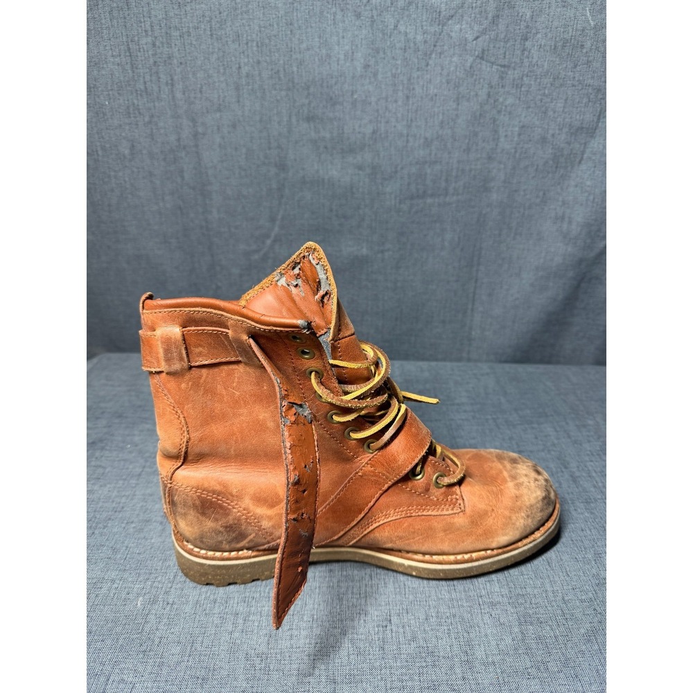 Polo Ralph Lauren Maurice Leather Buckle Boots Mens 8.5D Brown Combat Distressed - Picture 7 of 16